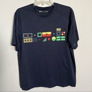 REI Coop Men's  Navy Crew Neck Adventure Quick Dry Short Sleeve T-Shirt Large